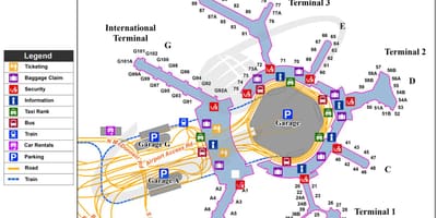 Karta zračna luka kSFO 
